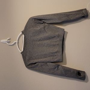 Grey Cropped Runner Top